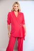 Kate Cooper V-Neck Wrap Jacket with Side Buckle Detail – Poppy Red – KCS26116