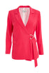 Kate Cooper V-Neck Wrap Jacket with Side Buckle Detail – Poppy Red – KCS26116