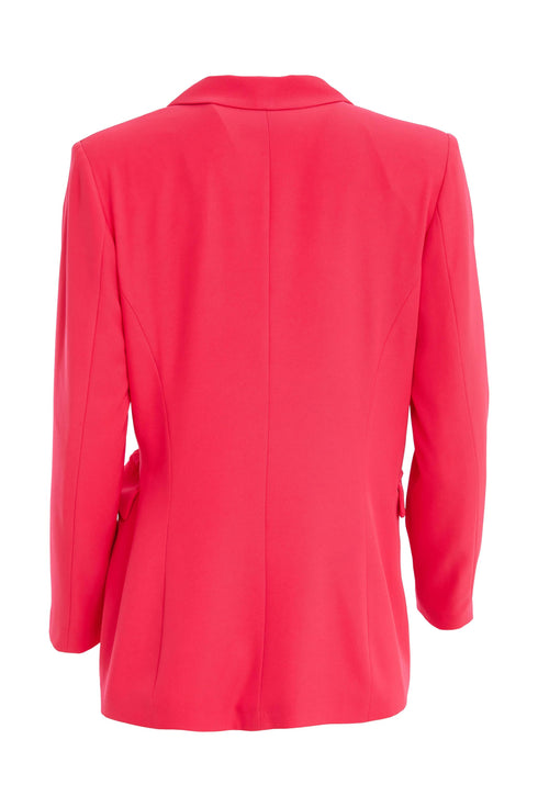 Kate Cooper V-Neck Wrap Jacket with Side Buckle Detail – Poppy Red – KCS26116