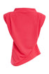 Kate Cooper Ruched Funnel Neck Top with Pleat Detail – Poppy Red – KCS26121