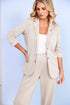 Kate Cooper Single Breasted Jersey Blazer with Pearl Pin Trim – Stone – KCS26123