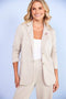Kate Cooper Single Breasted Jersey Blazer with Pearl Pin Trim – Stone – KCS26123