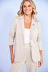 Kate Cooper Single Breasted Jersey Blazer with Pearl Pin Trim – Stone – KCS26123