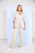 Kate Cooper Single Breasted Jersey Blazer with Pearl Pin Trim – Stone – KCS26123