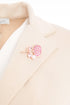 Kate Cooper Single Breasted Jersey Blazer with Pearl Pin Trim – Stone – KCS26123