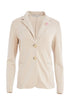 Kate Cooper Single Breasted Jersey Blazer with Pearl Pin Trim – Stone – KCS26123