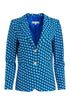 Kate Cooper Single Breasted Geometric Print Blazer – Dazzling Blue – KCS26125