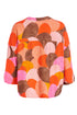 Kate Cooper V-Neck Bracelet Sleeve Blouse in Semi-Circle Print – Strawberry Cream – KCS26130