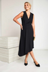 Kate Cooper Sleeveless Vee Neck Dress with Angled Hemline KCS26143