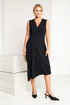 Kate Cooper Sleeveless Vee Neck Dress with Angled Hemline KCS26143