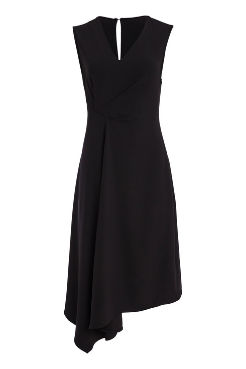 Kate Cooper Sleeveless Vee Neck Dress with Angled Hemline KCS26143
