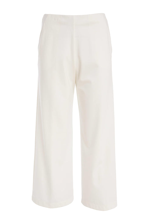 Kate Cooper Wide Leg Cropped Jersey Pull-Up Trouser – Cream – KCS26169