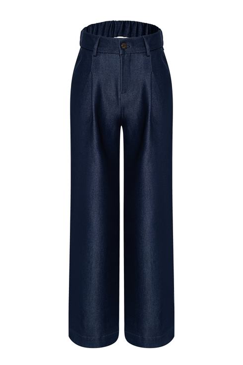 Kimara Kea Wide Leg Pleated Jeans KEA - Denim Blue