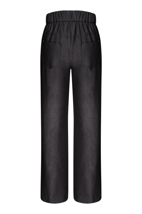 Kimara Kiki Wide-Leg Denim-Look Trousers KIKI - Grey