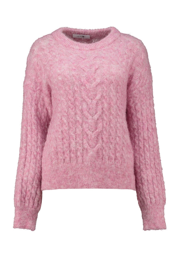 Hailys Ni44alann Cable Knit Crew Neck Jumper KOM-10200 - Light Pink