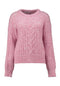 Hailys Ni44alann Cable Knit Crew Neck Jumper KOM-10200 - Light Pink