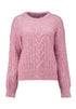 Hailys Ni44alann Cable Knit Crew Neck Jumper KOM-10200 - Light Pink