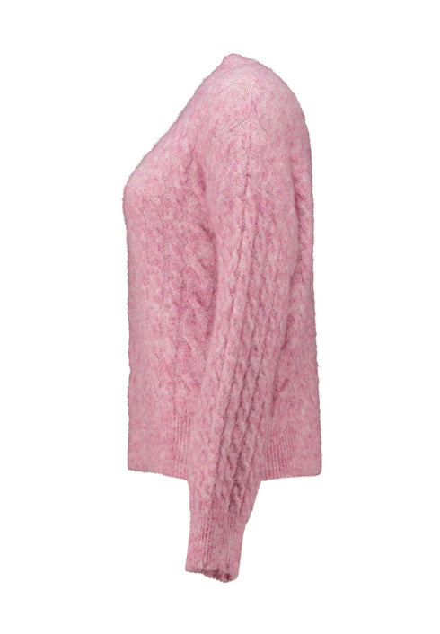 Hailys Ni44alann Cable Knit Crew Neck Jumper KOM-10200 - Light Pink