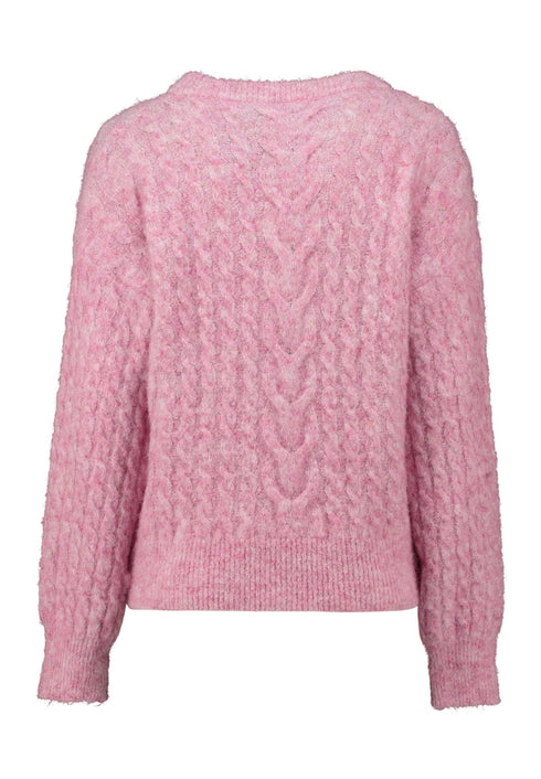 Hailys Ni44alann Cable Knit Crew Neck Jumper KOM-10200 - Light Pink