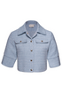 Kimara Fashion Women's Ciel Blue Sonja Tweed Jacket – Mid-Sleeve Cropped Blazer