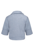 Kimara Fashion Women's Ciel Blue Sonja Tweed Jacket – Mid-Sleeve Cropped Blazer