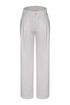 Kimara Fashion Women's Silver White Ivy Travel-Fabric Trousers