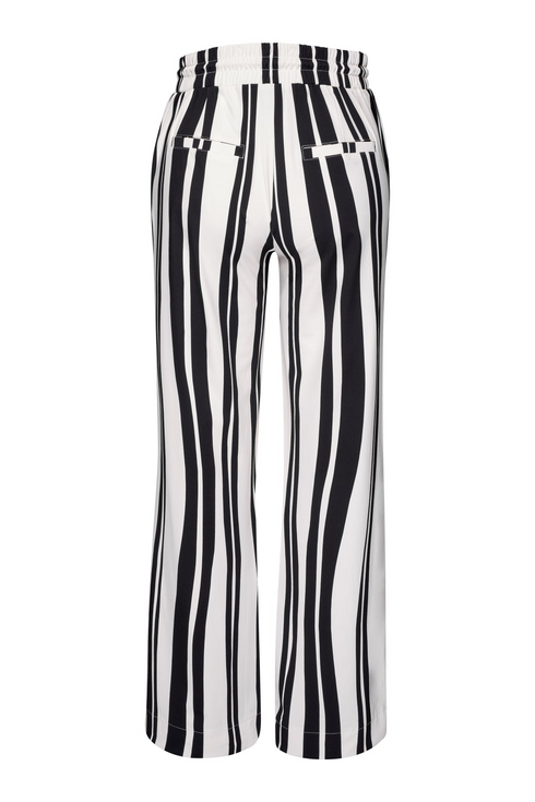 Kimara Women's Mara Pants 2 High-Waist Straight Leg Wavy Stripe Print