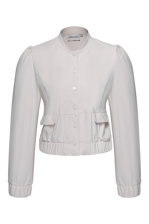 Kimara Fashion Women's Silver White Pearl Bomber 2 Travel-Heavy Jacket