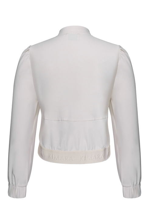 Kimara Fashion Women's Silver White Pearl Bomber 2 Travel-Heavy Jacket