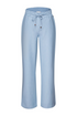 Kimara Fashion Women's Light Blue Denim Lyan Wide-Leg Trousers – Shimmer Finish with Drawstring Wais
