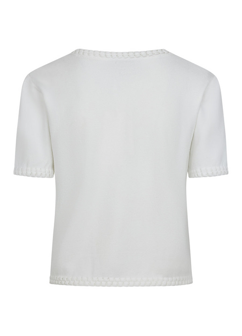 Kimara Fashion Women's Kate Viscose Knit Top with Crochet Trim