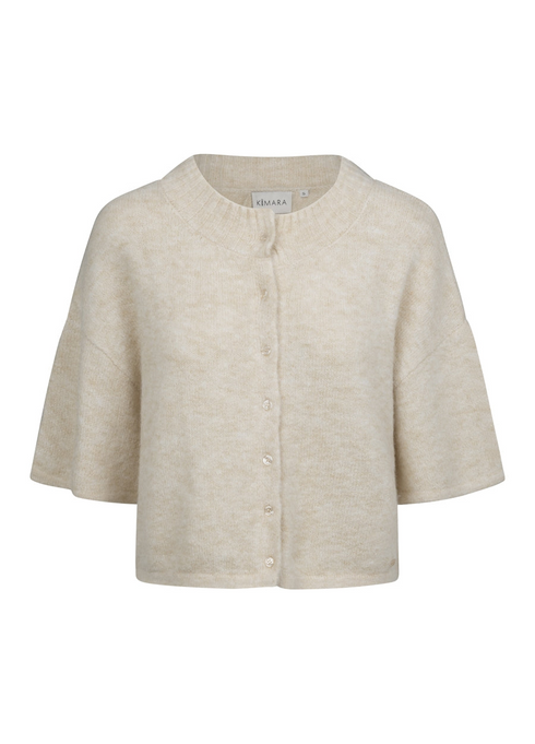 Kimara Fashion Women's Cream Lott Cardigan – Sustainable Knit Button-Down with 3/4 Sleeves