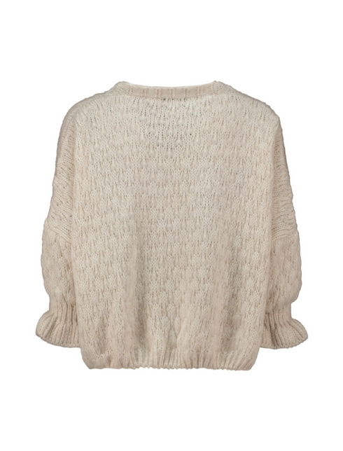 Hailys Ladies Un44a 3/4 Sleeve Flared Cuff Cardigan - Cream KST-9792