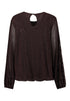 Hailys Ma44ria Long Sleeve Glitter Round Neck Top KY2601011PTY - Cocoa Brown