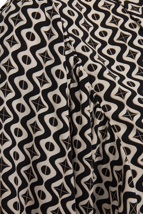 Freequent FQADNEY-SHIRT Printed Three-Quarter Sleeve Shirt 211376 Moonbeam and Black