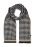 Lerros Houndstooth Woven Fringed Winter Scarf 5691087 485 - Classic Navy