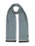 Lerros Houndstooth Woven Fringed Winter Scarf 5691087 664 - Cedar Green