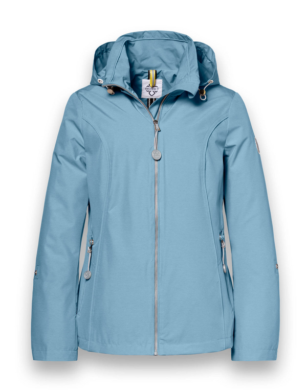 District Women's Light Denim Forget Me Not Water-Repellent Hooded Jacket