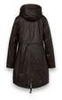 District Kitzbuhl Long Wax-Look Parka with Faux Fur Hood – Dark Brown