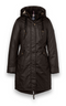 District Kitzbuhl Long Wax-Look Parka with Faux Fur Hood – Dark Brown