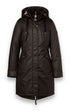 District Kitzbuhl Long Wax-Look Parka with Faux Fur Hood – Dark Brown