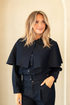 Kimara Lonne Cape Detail Denim Blue Jacket LONNE - Denim Blue