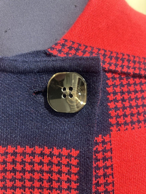 Castle Check Double Breasted Knitted Jacket LT007 0191 - Poppy