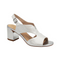 Loretta Vitale | C38106 Silver Open Toe Block Heel Sandals