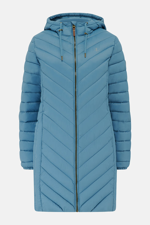 Lighthouse Laurel AW26 in Bluestone Mid-Length Eco-Fill Padded Coat