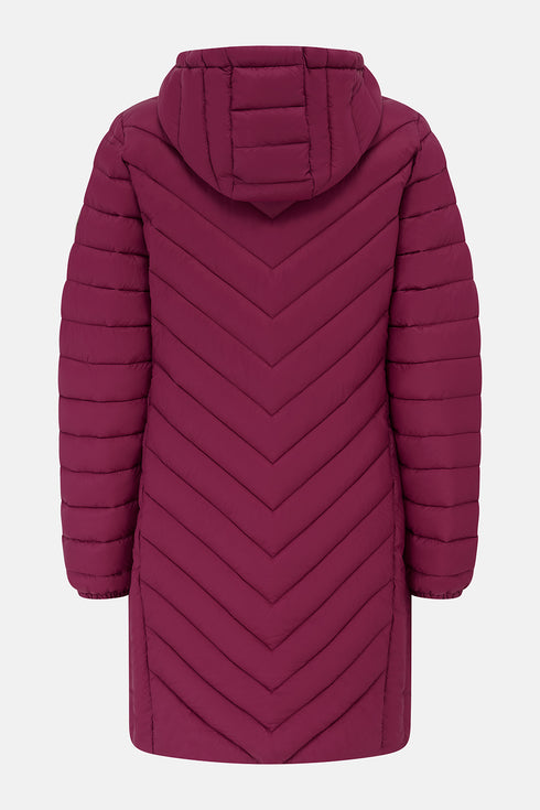 Lighthouse Laurel AW26 in Berry Mid-Length Eco-Fill Padded Coat