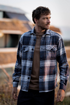 Giordano Salerno Melange Check Overshirt 627520 - Navy