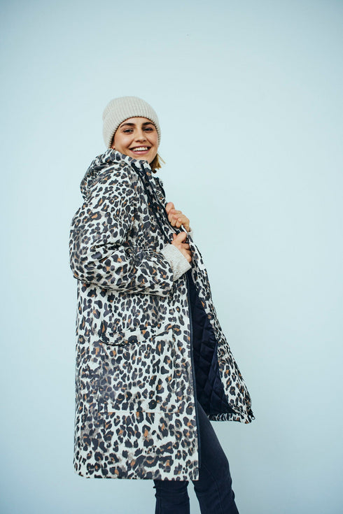 FreeQuent FQRain Women’s Waterproof Quilted Rain Jacket – Black & Beige 206490