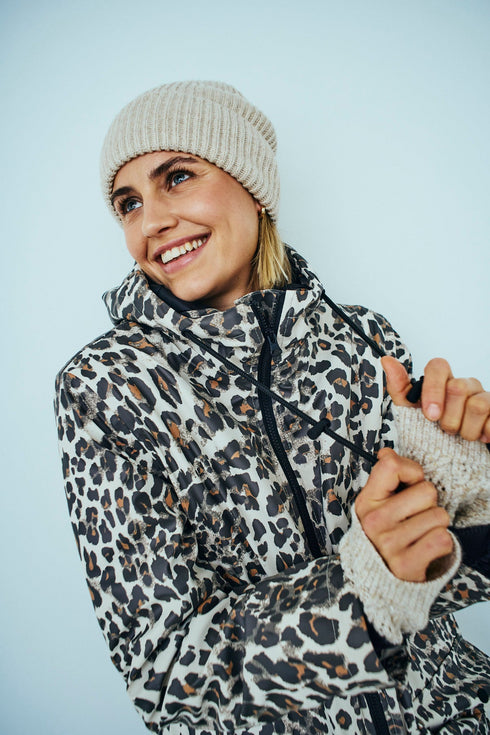 FreeQuent FQRain Women’s Waterproof Quilted Rain Jacket – Black & Beige 206490