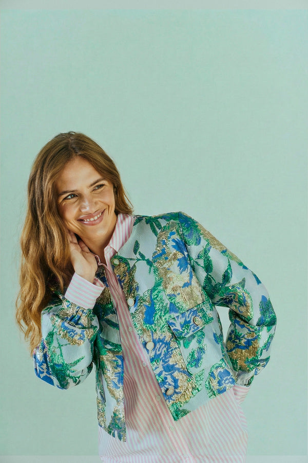 Freequent FQFAY 208169 Floral Jacket in Sweet Lilac with Gold